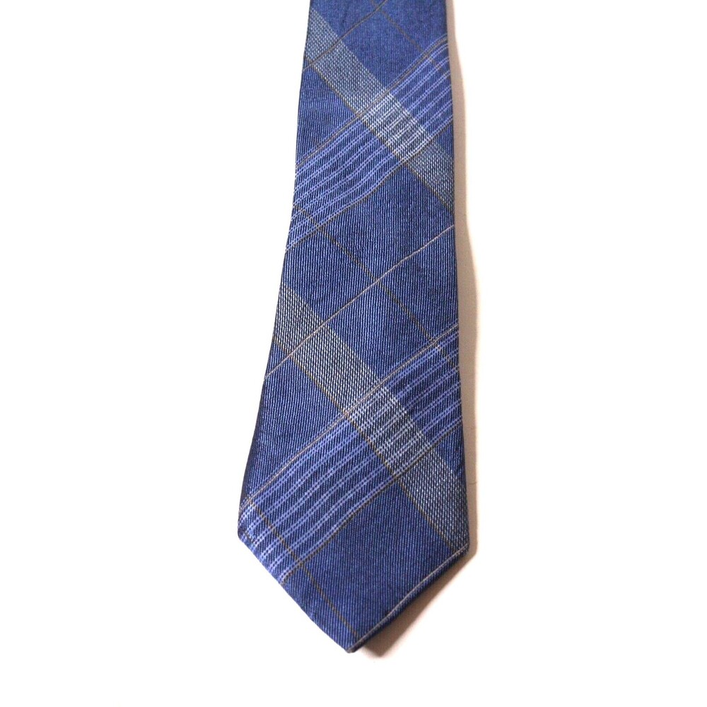 Michael Kors Men's Blue Plaid Silk Neck Tie